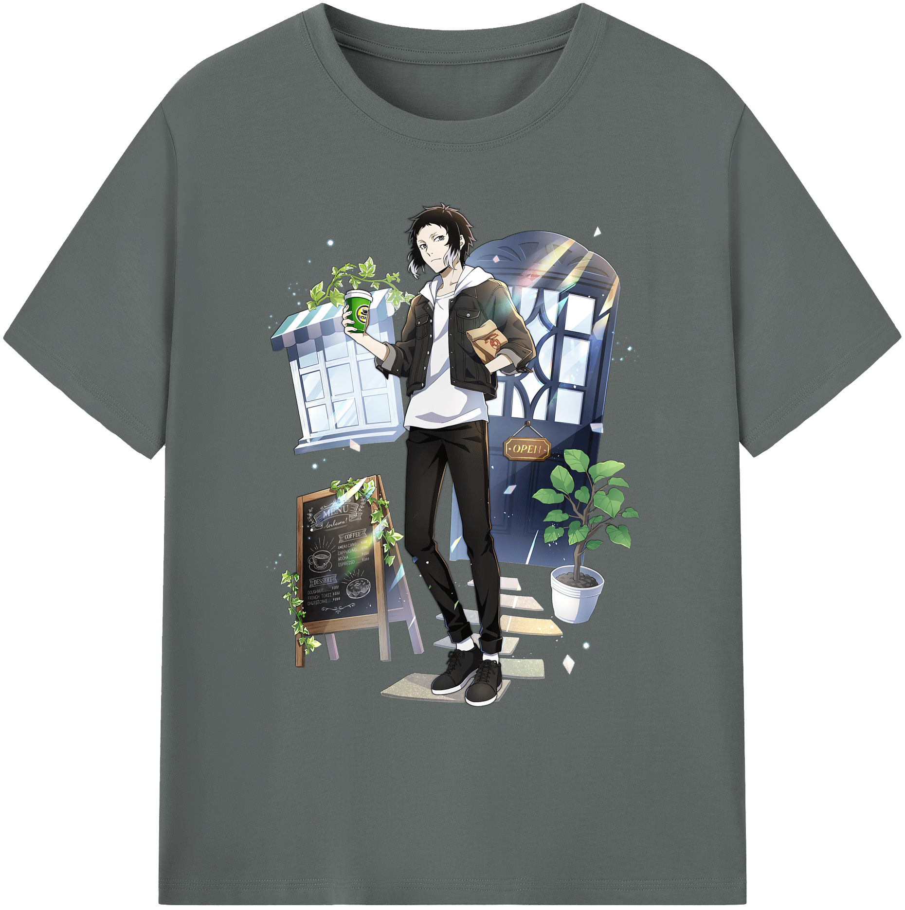 （画像用） 文豪ストレイドッグス Bungo Stray Dogs 綿100％ メンズ半袖Tシャツ｜肌触りやわらか＆通気性